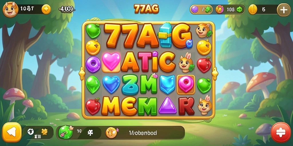 Screenshot gameplay 77AG menampilkan aksi match-3 yang seru.
