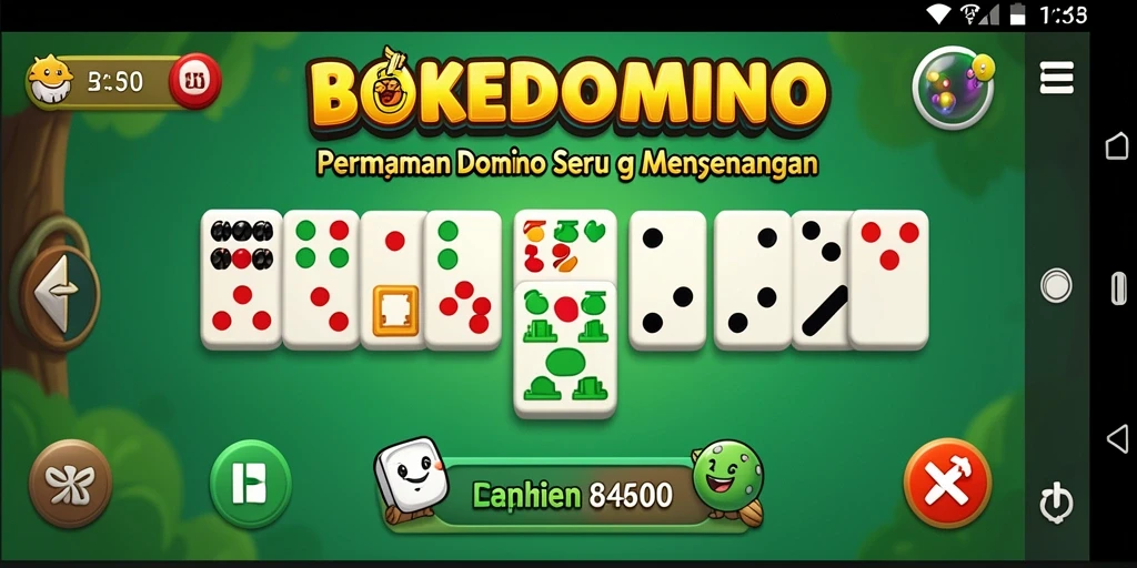 Gameplay seru BOKEDOMINO dengan teman-teman.