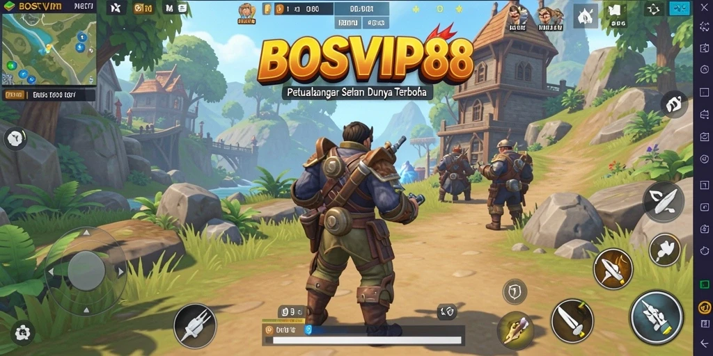 Screenshot menampilkan aksi mendebarkan dalam dunia terbuka BOSVIP88.