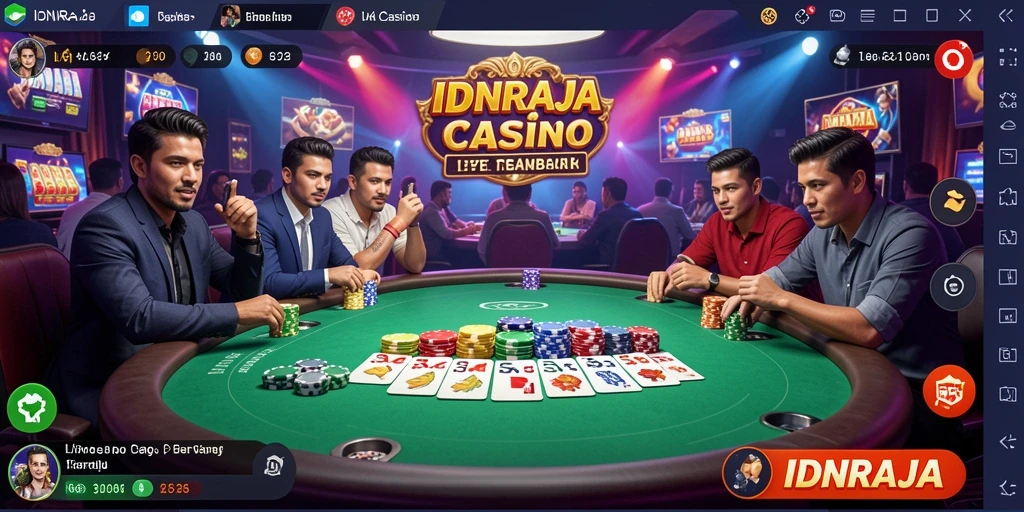 Tampilan gameplay Live Casino yang mendebarkan di IDNRAJA.