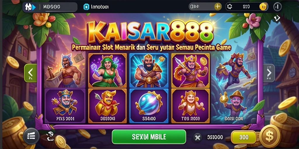 Gambar tampilan gameplay menarik dari KAISAR888 yang menampilkan putaran slot.