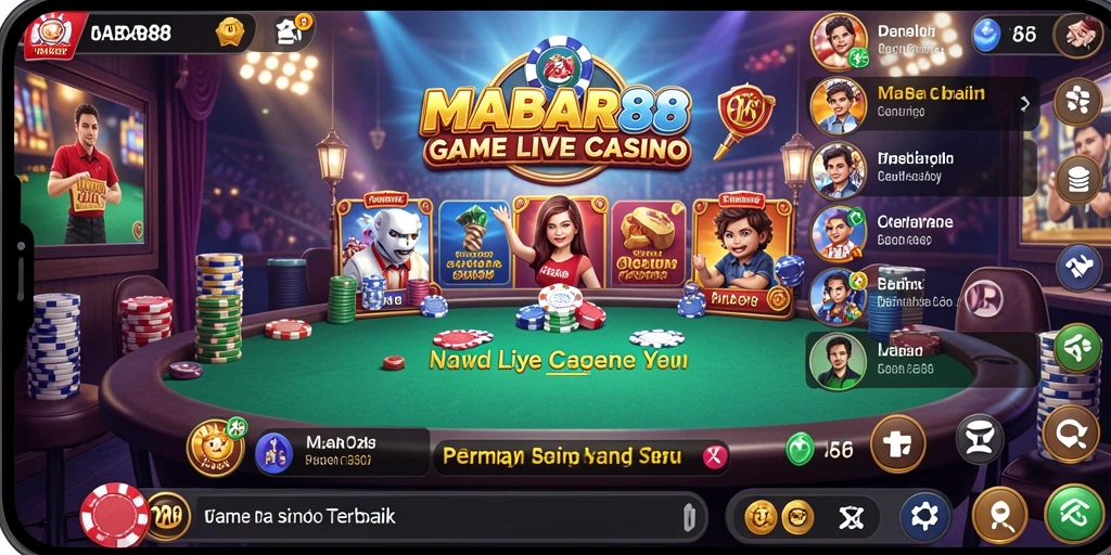 Tangkapan layar MABAR88 menampilkan dealer live yang profesional dan permainan seru.