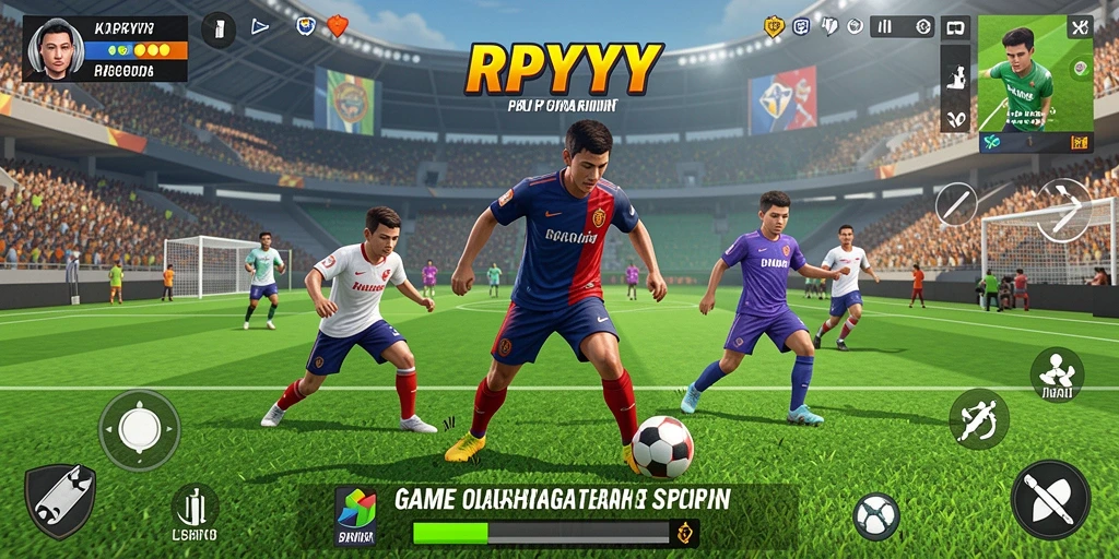 Screenshot gameplay RPYYY yang menampilkan aksi olahraga yang mendebarkan.