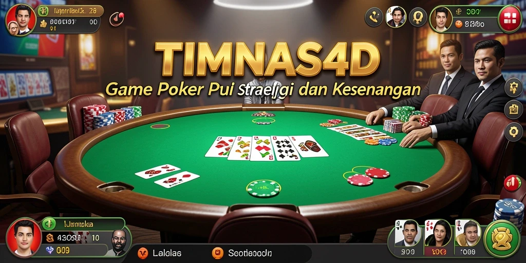 Tampilan menarik gameplay Poker di TIMNAS4D dengan fitur interaktif.