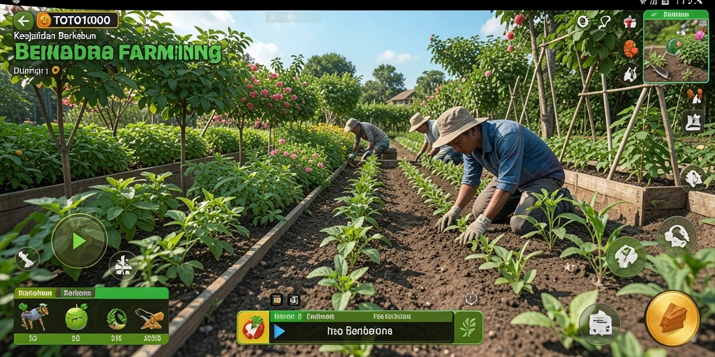 Tampilan seru gameplay TOTO1000 saat bertani dan memelihara hewan.